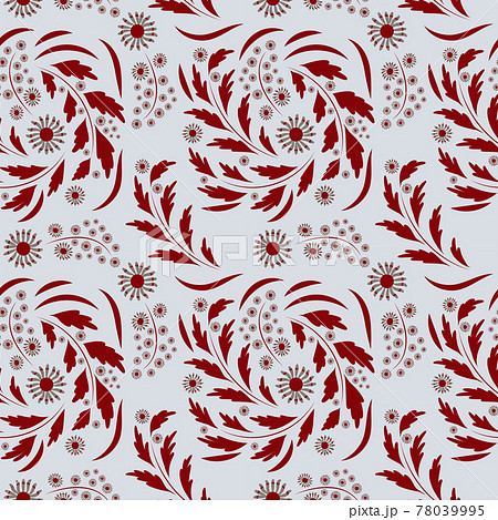 Folk flowers art pattern Floral abstract surface design Seamless pattern 78039995