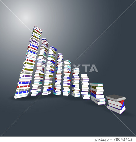 Colorful books tower and stair 78043412