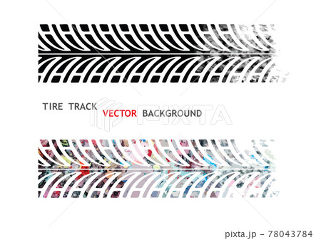 Colorful Tire Track On White Backgroundのイラスト素材