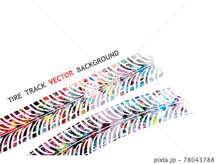 Colorful Tire Track On White Backgroundのイラスト素材