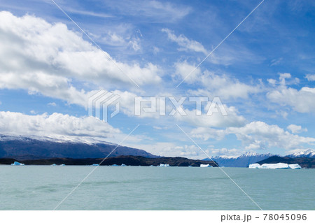 Upsala Glacier view from Argentino lake, Patagonia landscape, Argentina 78045096