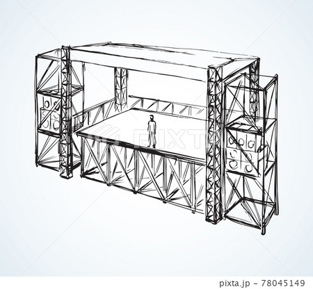Podium concert stage. Vector drawing Podium concert stage. Vector drawing 78045149
