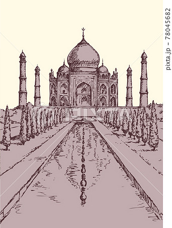 Taj mahal drawing Royalty Free Vector Image  VectorStock