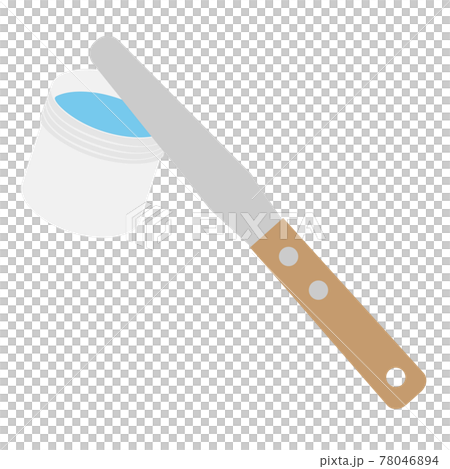 軟膏ヘラと軟膏容器のイラスト素材