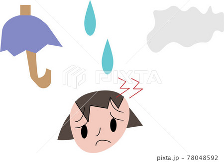 雨や曇りなどの天気に悩む女性のアイコン 雨や曇りなどの天気に悩む女性のアイコン 78048592