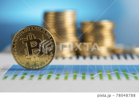 Virtual cryptocurrency concept, Bitcoin gold coin 78048788