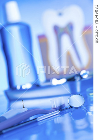 Set of metal medical equipment tools for teeth dental Set of metal medical equipment tools for teeth dental 78049081
