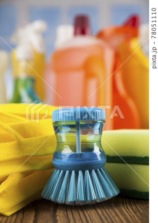 Assorted cleaning products, equipment background Assorted cleaning products, equipment background 78051110