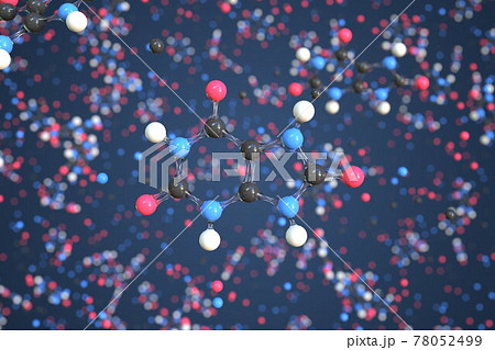 Uric acid molecule made with balls, conceptual molecular model. Chemical 3d rendering Uric acid molecule made with balls, conceptual molecular model. Chemical 3d rendering 78052499