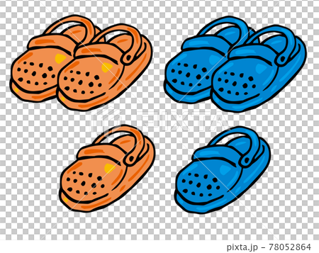 Resin sandals orange and blue 78052864