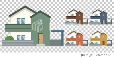 二層獨棟住宅插畫素材 78056398
