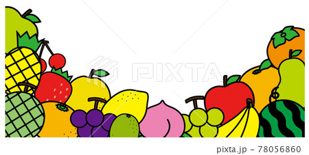 くだものフレーム4 枠の下飾り のイラスト素材