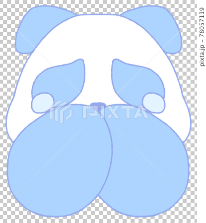 A panda with teary eyes that puts her hand on her mouth (blue) A panda with teary eyes that puts her hand on her mouth (blue) 78057119