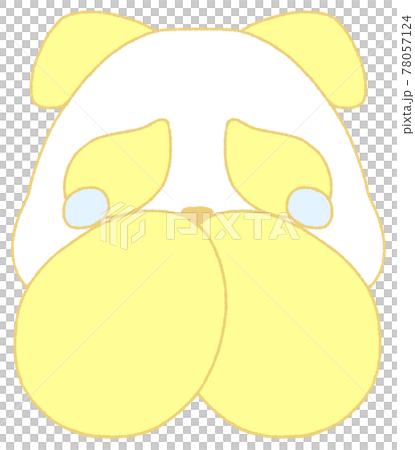 A panda with teary eyes that puts her hand on her mouth (yellow) A panda with teary eyes that puts her hand on her mouth (yellow) 78057124