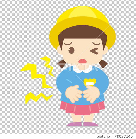 抱怨腹痛的女孩(戴帽子) 抱怨腹痛的女孩(戴帽子) 78057149