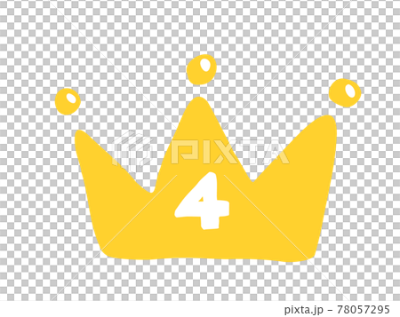 かわいい王冠の4位 ランキング クラウン Crown 手書きイラストのイラスト素材