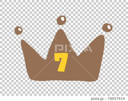 7th place ranking of cute crown crown crown / handwritten illustration 78057414