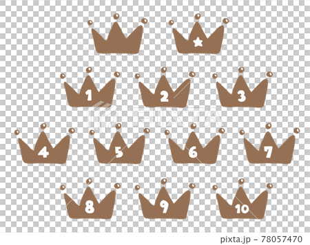 かわいい王冠の1~10位セット　ランキング　クラウン　crown／手書きイラスト 78057470