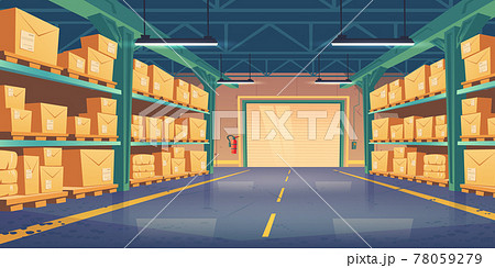 Warehouse interior, logistics, cargo delivery 78059279
