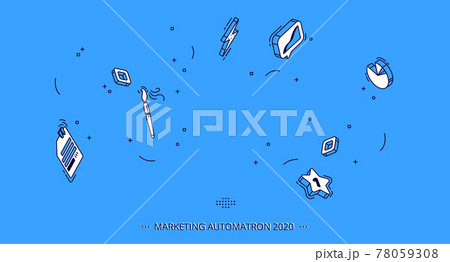 Isometric mobile icons for business, marketing 78059308