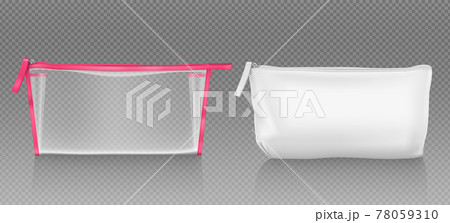 White cosmetic bag with zipper for makeup 78059310