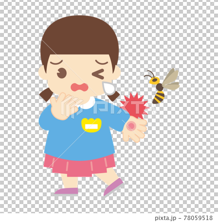 蜂に刺されてしまった女の子（帽子なし） 78059518