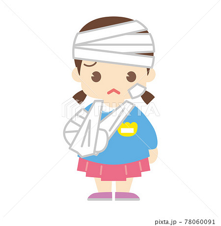 大けがをしてしまった女の子(帽子なし) 大けがをしてしまった女の子(帽子なし) 78060091