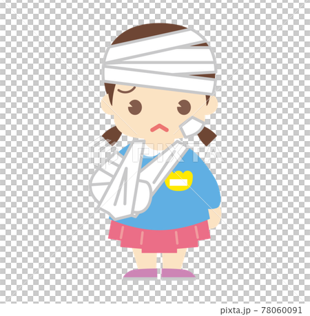大けがをしてしまった女の子(帽子なし) 大けがをしてしまった女の子(帽子なし) 78060091