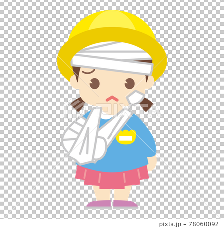 大けがをしてしまった女の子(帽子あり) 大けがをしてしまった女の子(帽子あり) 78060092