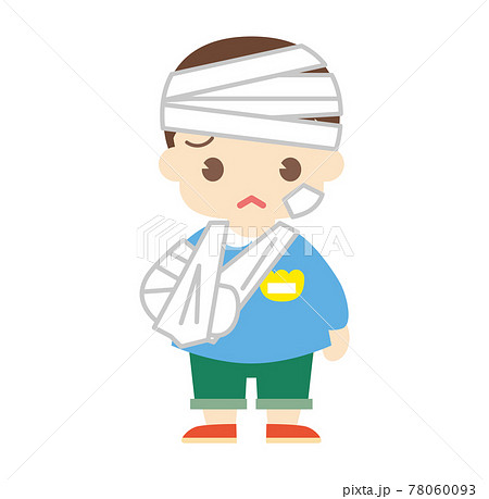 大けがをしてしまった男の子（帽子なし） 78060093