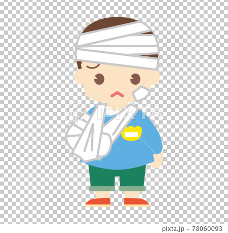 大けがをしてしまった男の子（帽子なし） 78060093