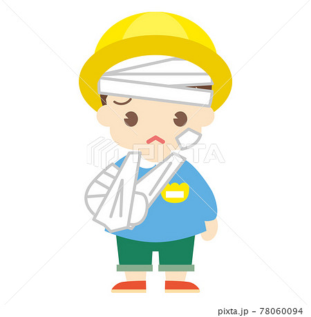 大けがをしてしまった男の子(帽子あり) 大けがをしてしまった男の子(帽子あり) 78060094
