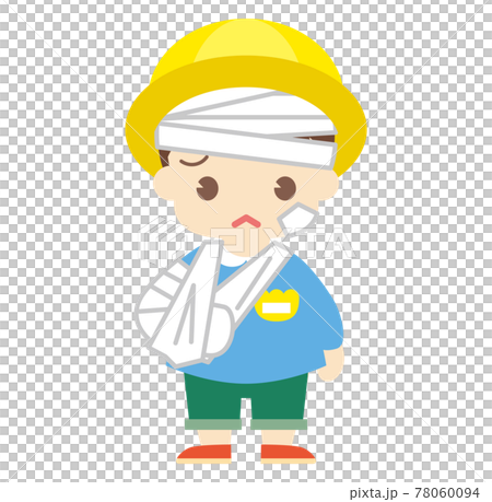 大けがをしてしまった男の子(帽子あり) 大けがをしてしまった男の子(帽子あり) 78060094