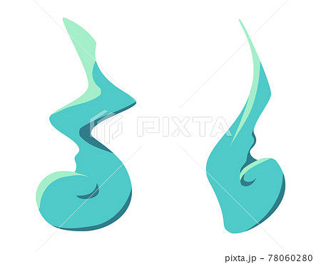 青い火の玉のイラストのイラスト素材