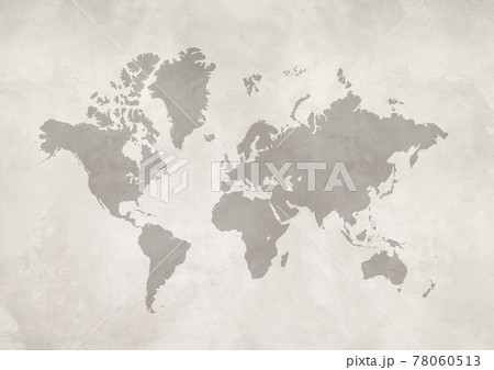 World map on white concrete wall background 78060513