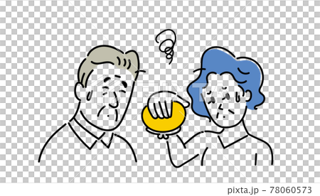 Illustration material of poor senior couple 78060573