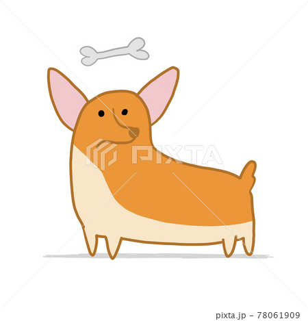 Corgi dog. Funny Puppy. Sketch for your design 78061909
