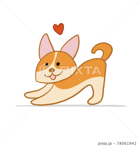 Corgi dog. Funny Puppy. Sketch for your design Corgi dog. Funny Puppy. Sketch for your design 78061942