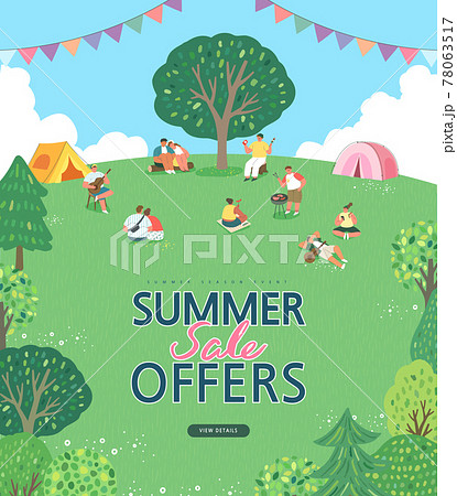 summer shopping event illustration. Banner 78063517