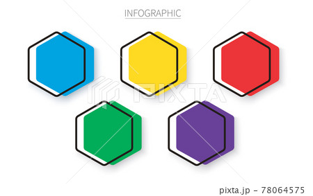Set of empty hexagon infographic templates 78064575