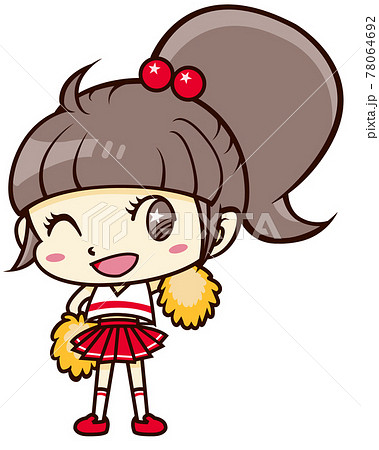 片手を挙げてウインクするチアリーダーの女の子 78064692