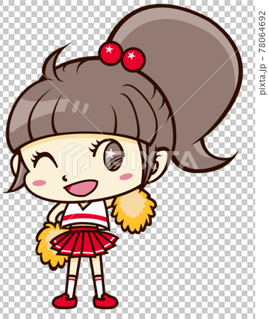 片手を挙げてウインクするチアリーダーの女の子 78064692