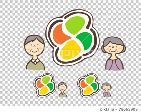 かわいい高齢者マーク ドライブ 車 人物 Car Drive 手書きイラスト素材のイラスト素材