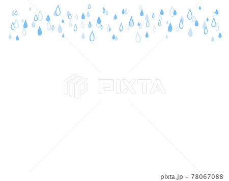 かわいい雨としずくのフレーム　夏（梅雨）／手書きイラスト 78067088