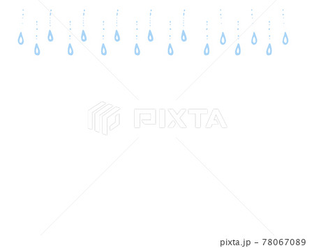 かわいい雨としずくのフレーム 夏 梅雨 手書きイラストのイラスト素材