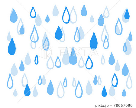 かわいい雨としずくの背景 夏 梅雨 手書きイラストのイラスト素材