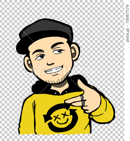 ラッパー風の男性のイラスト素材 ラッパー風の男性のイラスト素材