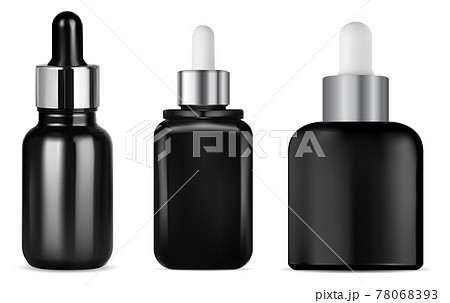 Hair serum dropper bottle, black glass mockup 78068393