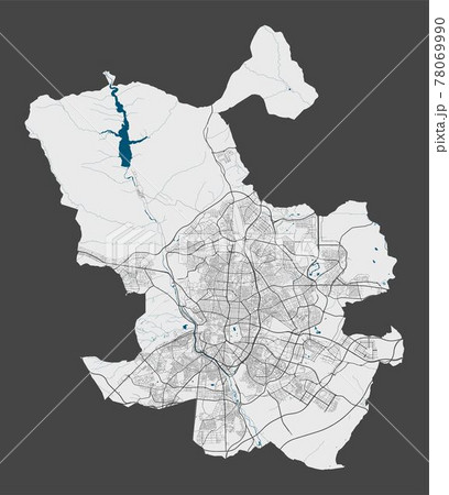 Detailed map of Madrid city, Cityscape. Royalty free vector illustration. Detailed map of Madrid city, Cityscape. Royalty free vector illustration. 78069990