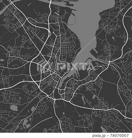 Urban city map of Kiel. Vector poster. Grayscale street map. 78070007